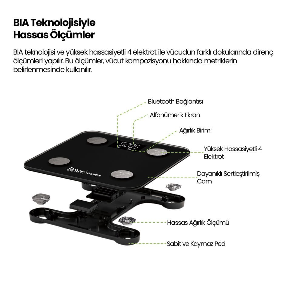 Relux RBS2000 Akıllı Vücut Analiz Tartısı