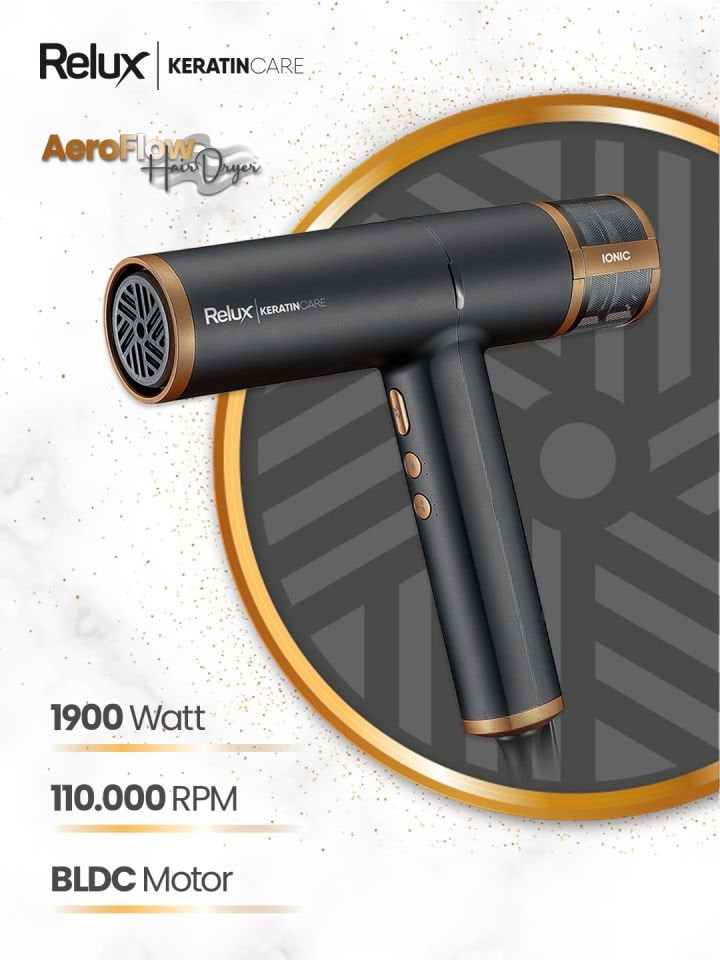 Relux RHD9190B Keratincare BLDC Saç Kurutma Makinesi 1900w, Hızlı, Sessiz Kurutma