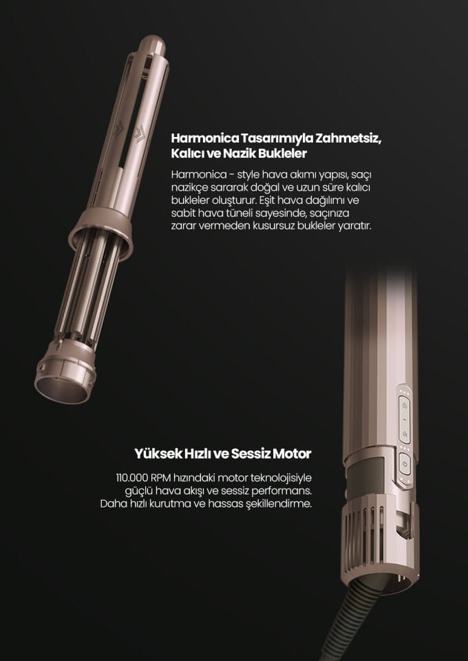 Relux RMS9200B aeroflex BLDC 7in1 Saç Şekillendirici Set