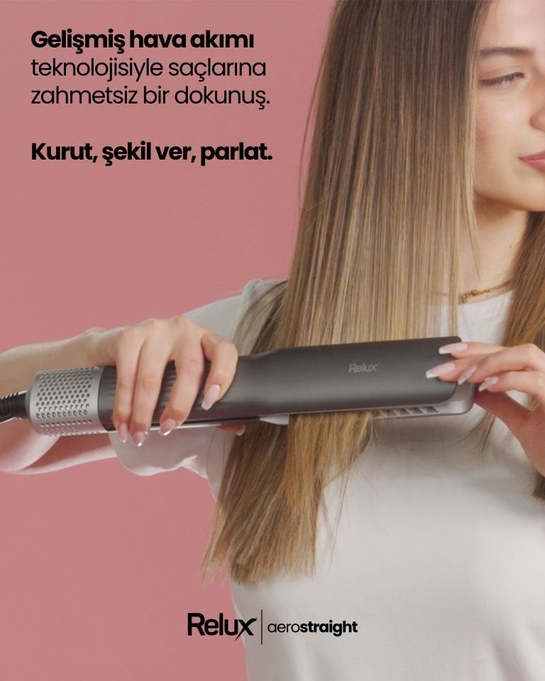 Relux RHS9000B aerostraight Hava Üflemeli Saç Düzleştirici